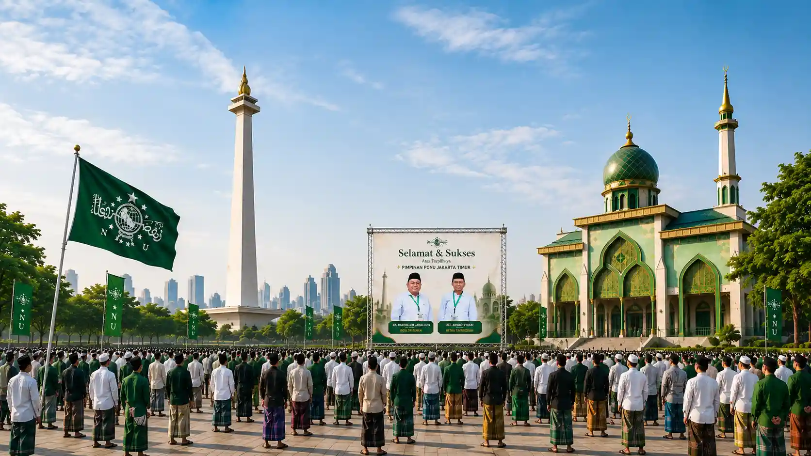 Kebersamaan pengurus dan warga PCNU Pengurus Cabang Kabupaten Ponorogo